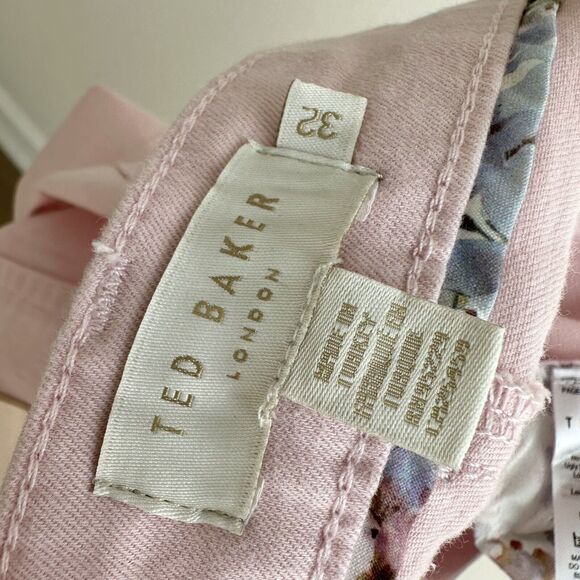 Ted Baker Straight Leg High Rise Jeans Light Soft Pink Denim Classic US 32 NWT - Picture 4 of 8